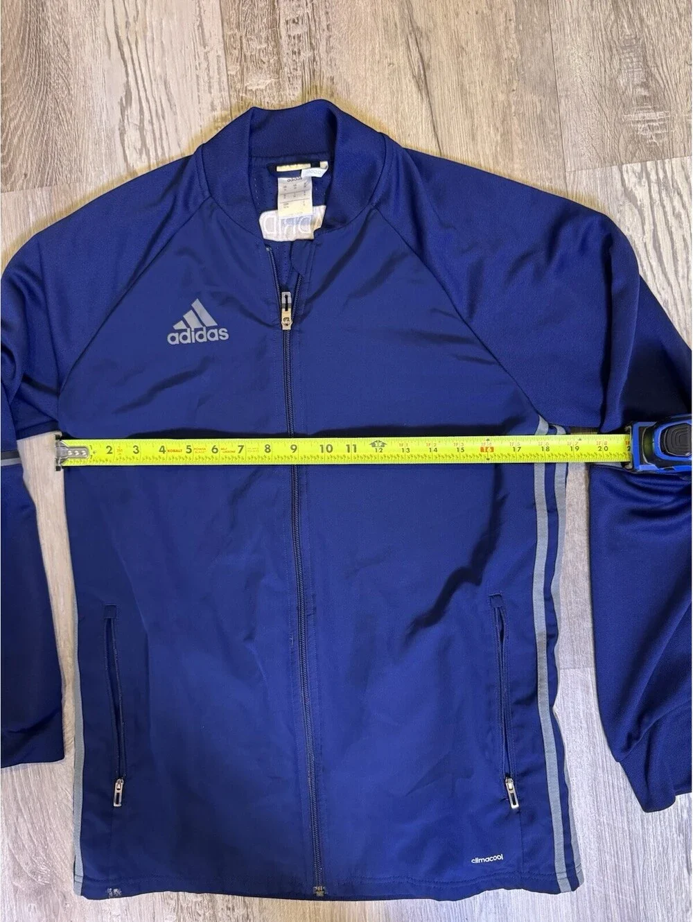 Adidas Climacool Madrid Men’s Medium Blue Full Zip Track Jacket 3 Stripe